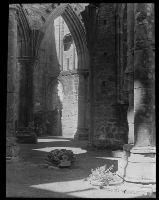 VINTAGE Magic Lantern Slide TINTERN ABBEY RUINS C1938 PHOTO WALES