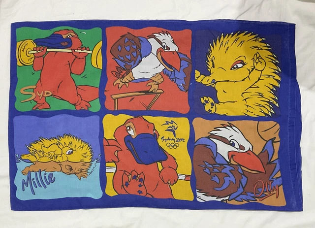Vintage 2000 Sydney Olympics Mascots Official Single Bed Quilt Doona Cover + PC