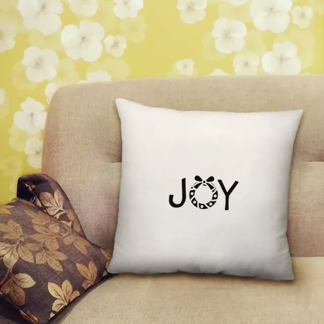 Joy Christmas Printed Cushion Gift with Filled Insert - 40cm x 40cm