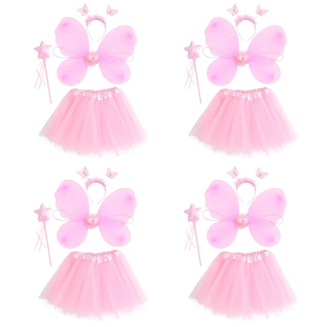 4 Sets di fata e tutù Set Di Pezzi Con Di Farfalla Abiti Per Ragazze Vestire