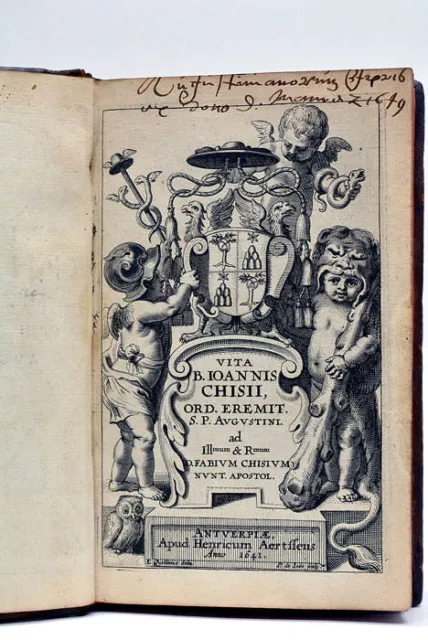 Livre ancien VITA Biographie de Giovanni Chigi Planches Antwerpen 1641