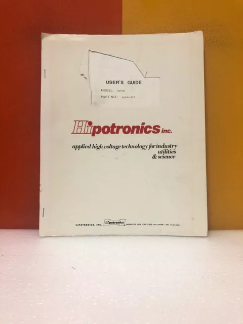 Hipotronics BS14-1257 OC51M User Manual