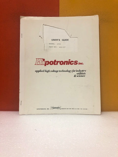 Hipotronics BS14-1257 OC51M User Manual