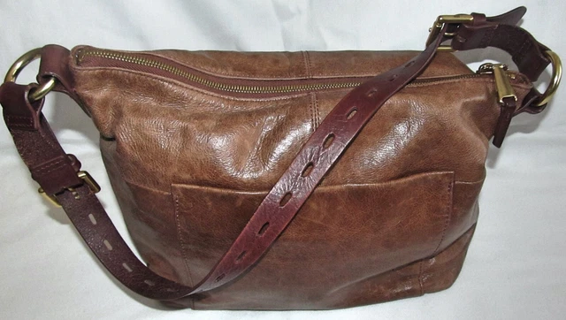 Hobo International Charlie Brown Bomber Leather Shoulder Bag Purse Tote Handbag