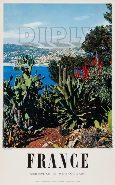 Repro Deco Affiche France Riviera Cote Azur Mediterranee Sur Papier 190 Ou 310 G