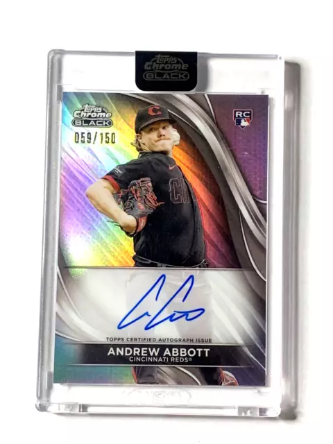 2024 TOPPS CHROME BLACK Andrew Abbott RC AUTOGRAPH AUTO - Reds REFRACTOR /150