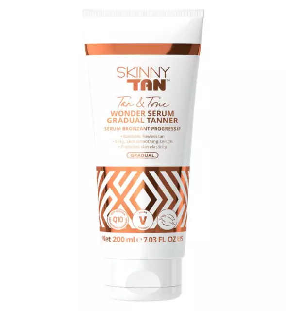 Skinny Tan & Tone Wonder Serum Gradual Tanner 200ml [Pack of 1 2 3]