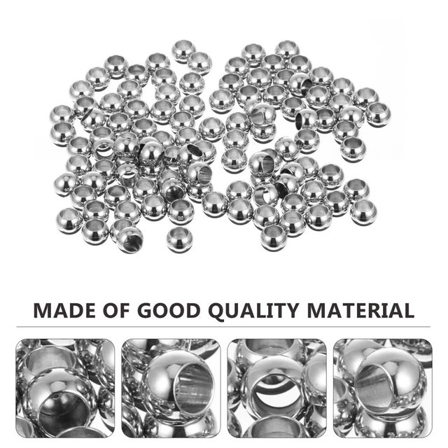 100 Pcs Hole Loose Beads Through Hole Beads Keychain Necklace Accessories 7