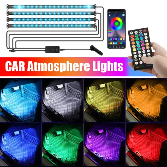 Multicolor RGB LED Light Car Interior Floor Decor Atmosphere Strip Lamp Parts