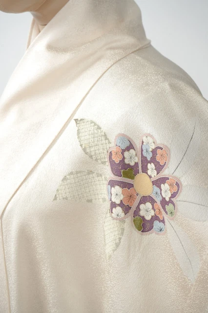 Dear Vanilla Japanese Silk Kimono Women's Robe Gown Authentic Japan Vintage Mint 4