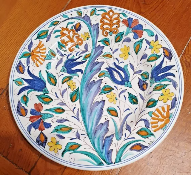 Piatto in ceramica maiolica realizzato da mastri di Montelupo Fiorentino 35,5 cm