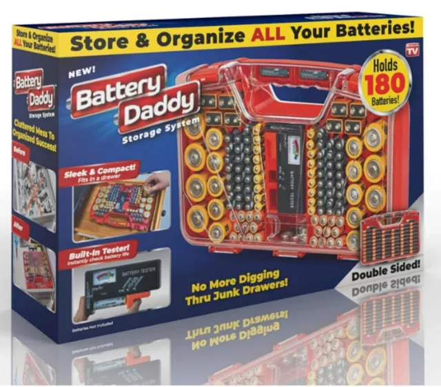 180 Battery Daddy Storage System Caddy Organizer with Case and Tester