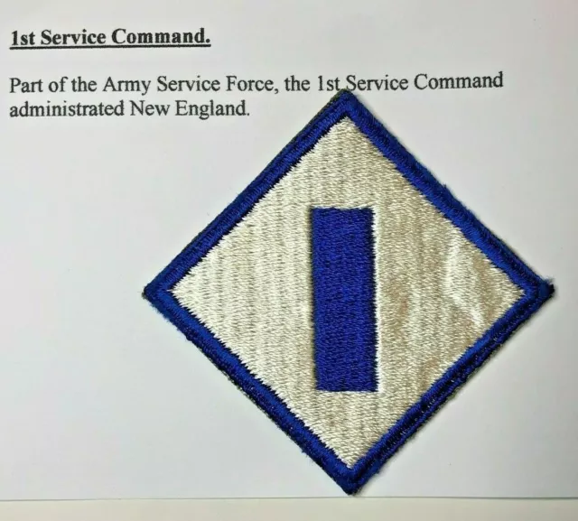 US Army 1st Service Command Unit Patch Badge ww2 era New England