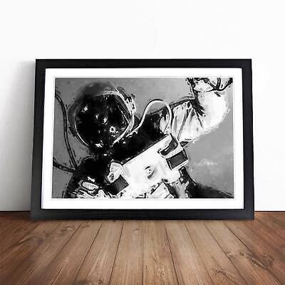 Un astronauta in assenza di gravità in astratto Foto Incorniciata Stampa Wall Art