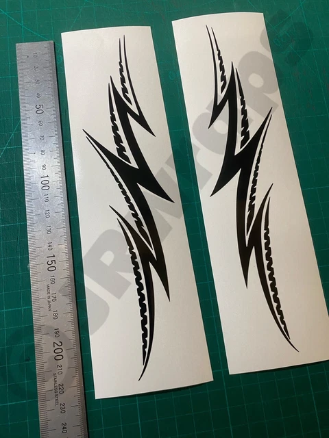 thumbnail image 2 of JRwraps Tribal Flames Decals - 2x 220x65mm Gloss Black - Car, Van, Motorbike, Boat 2 of 6