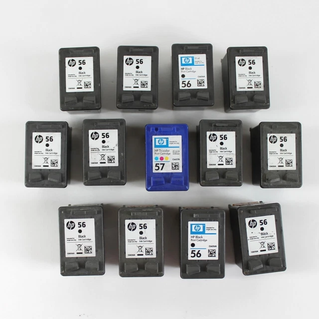 Empty HP 56 57 Ink Cartridges Lot of 13 OEM Virgin Never Refilled