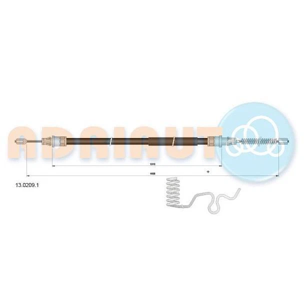 1x ADRIAUTO Seilzug, Feststellbremse 13.0209.1 2866075121 hinten links
