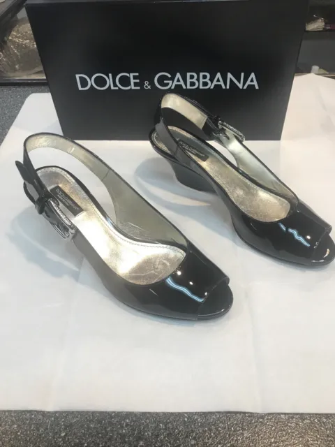 Dolce & Gabbana Black Patent Sandals Size 8 $ 80.00 price reduced from $130.00