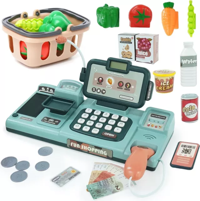 Cash Register Toy for Kids Pretend Play Supermarket Toy Children Toy Till with S