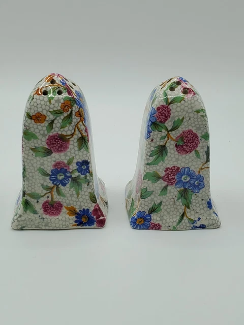 Vintage Royal Winton Grimwades Chintz 'OLD COTTAGE' Salt & Pepper England 1950s