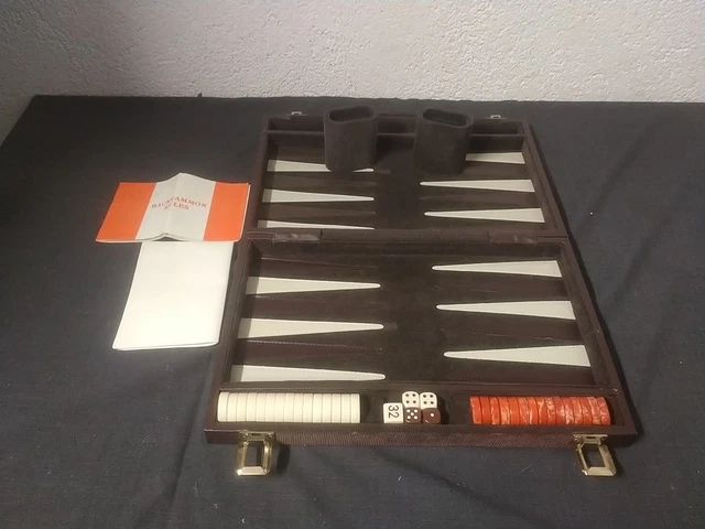 Jeu de Backgammon vintage Valise en velour