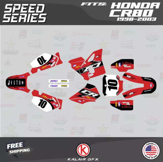 Graphics Kit for Honda CR80 (1998-2003) CR 80 Speed - Red