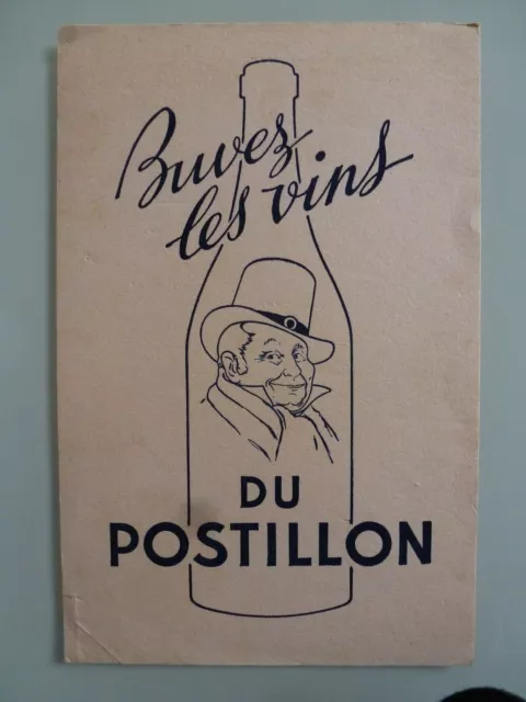 Buvez Les Vins Du Postillon / Buvard Publicitaire  Ancien