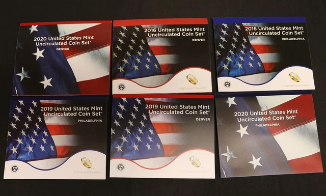 Us Uncirculated Coin Sets Lot 2020 2019 2016 P D Mints Bu Coins No Reserve