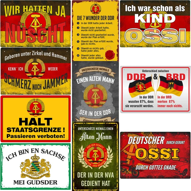 DDR BLECHSCHILDER 20X30CM Deko Sprüche Kult NVA Ostdeutschland Ossi