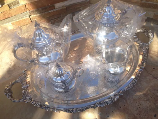 Wallace grand baroque deals sterling silver tea set