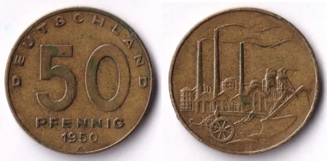 Münze, Deutschland - DDR 50 Pfennig, 1950 Ostdeutschland (DDR) (1948-1990) KM# 4