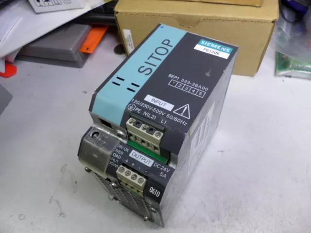 SIEMENS SITOP POWER SUPPLY 24DC 5amps 1phase 120..500V - 6EP1-1333-3BA00