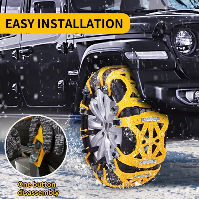 6 pcs Universal Car Snow Anti Slip Tire Chains Emergency for Cars SUV Trucks US