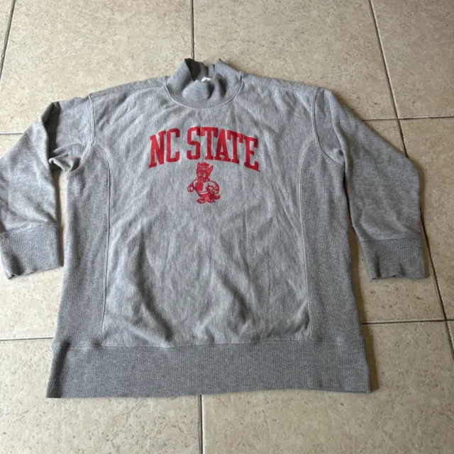 Champion Reverse Weave NC State Wolfpack Gray Turtleneck Sweatshirt N Carolina