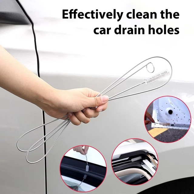2*FLEXIBLE CAR DRAIN Dredge Sunroof Cleaning Scrub Brush Tool