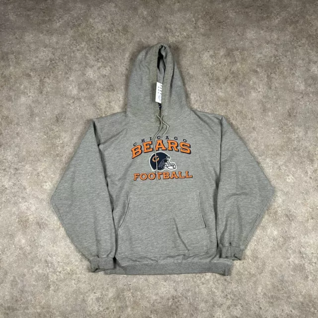 Chicago Bears NFL Reebok Hoodie Mens Medium Grey USA Pullover Sweatshirt Sports