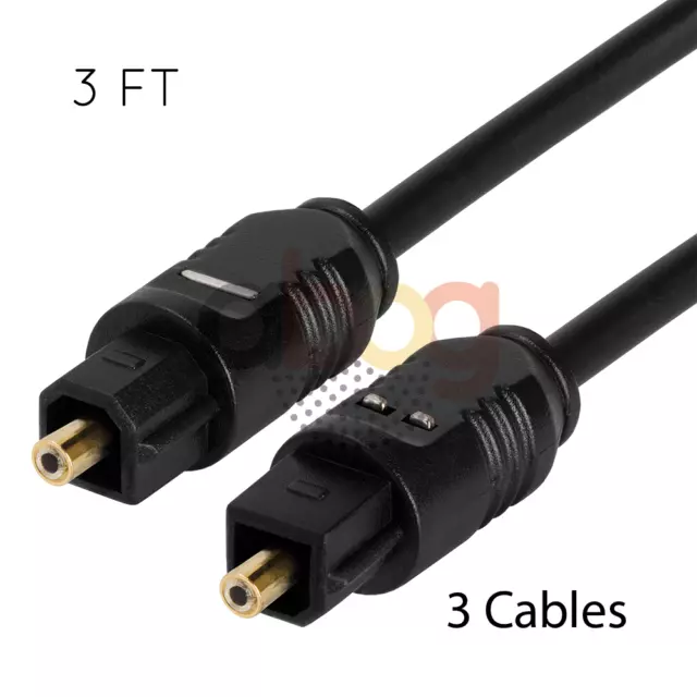 Cable de fibra óptica 3 piezas 3 pies barra de sonido de audio digital Toslink SPDIF cable óptico