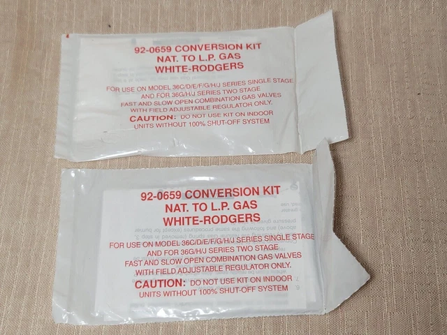 Lot 2, OEM White-Rodgers 92-0659 Natural To LP Gas Conversion kit
