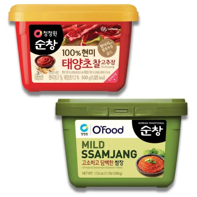 O'FOOD Gochujang 500g + Ssamjang 500g [Korean Pepper Paste/Soybean/BBQ Sauce]