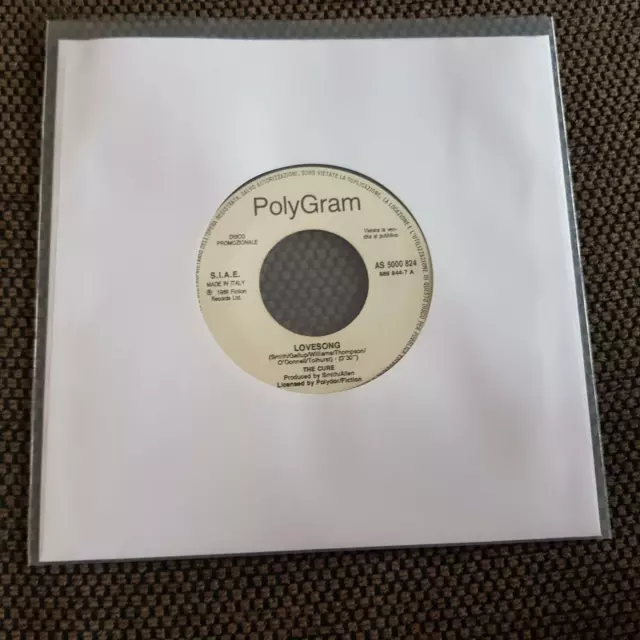 The Cure - Lovesong 7'' Single ITALY JUKEBOX PROMO