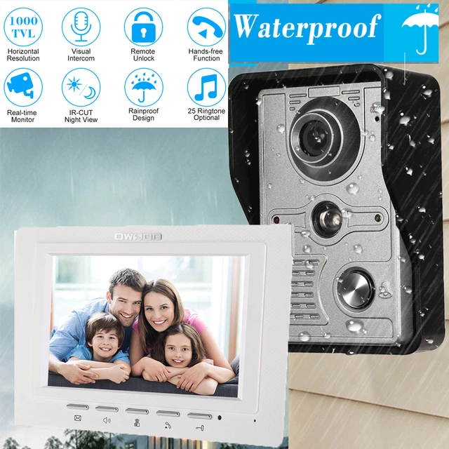 Videocitofono Onofailiare, 7" Cablata Video Door Phone, Citofono Con - Foto 4