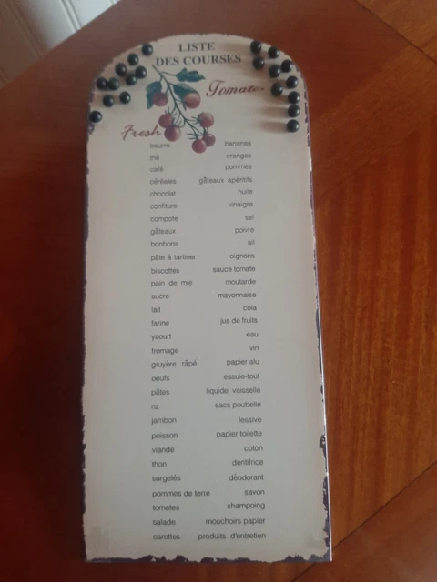 FRENCH metal SHOPPING MEMO LIST COMMISSIONS Plaque Liste de courses tomatoes 3