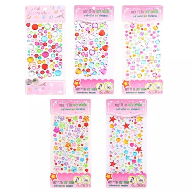 5 Sheets Acrylic Stickers DIY Decor Flatback Rhinestones Handmade Manual