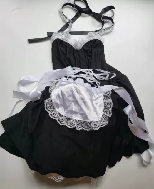 Ann Summers Maid To Pleasure Dress S 8-10 Black/White New NO Tags Dress Up