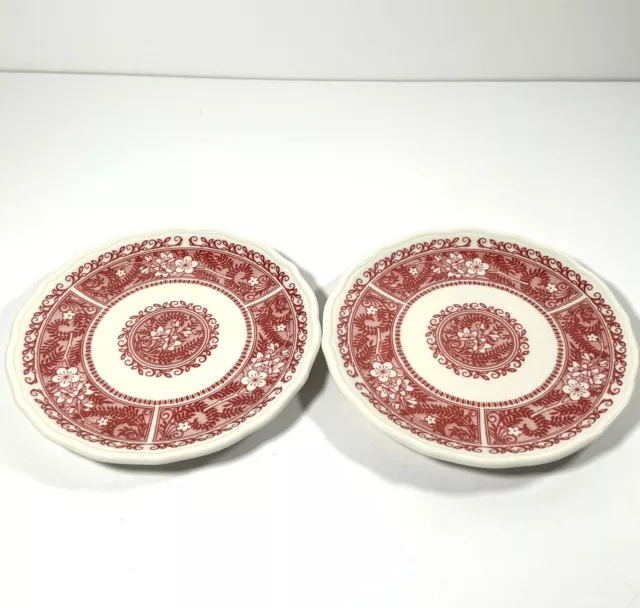 Syracuse China Strawberry Hill Dessert Cake Plate Set 2 Restaurant Ware Vintage