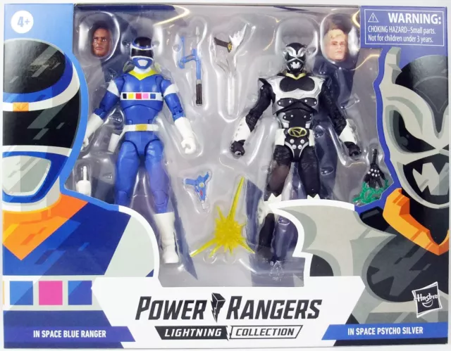 Power Rangers Lightning Collection - In Space Blue Ranger & Psycho Silver - Figu