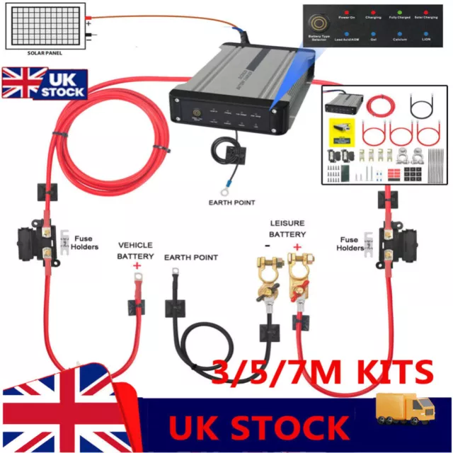 Split Charge Kit 12V Dual Battery Charger With Solar Mppt Voltage Sense Relay Uk