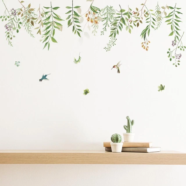 Pegatina de pared para decoración extraíble decoración follaje hojas planta vinilo