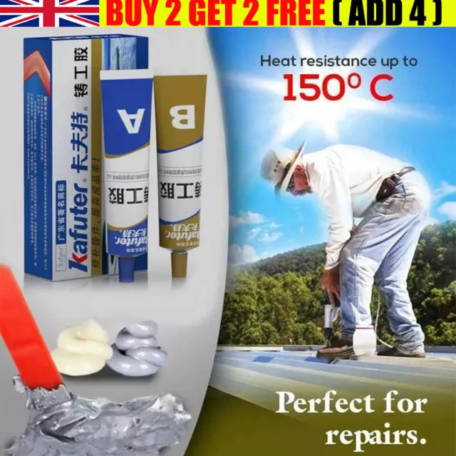 Industrial Metal Repair Paste Heat Resistance Cold Weld Adhesive Gel AB Glue |UK