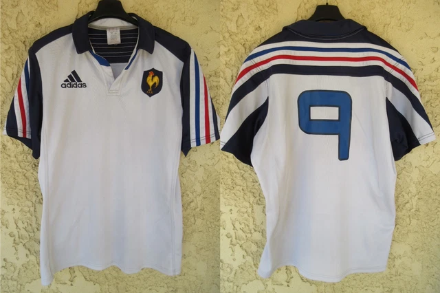 Maillot Rugby Équipe De France Vintage Années 90 - Training Porté, Taille XL